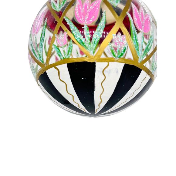 (4) Mackenzie-Childs-style Holiday Ornaments, “Vintage Circus Rose Arbor” - Picture 4 of 12